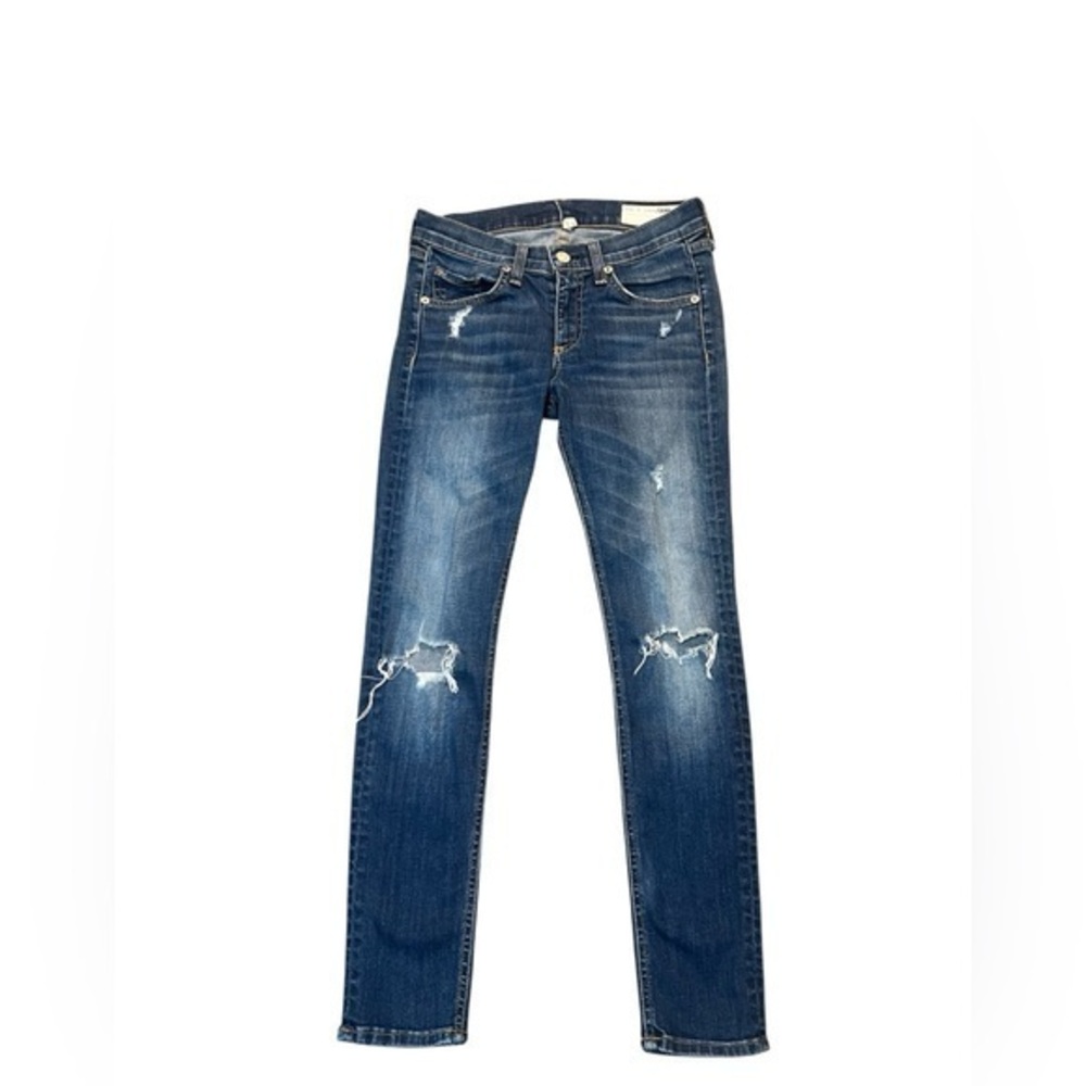 Rag & Bone Blue Distressed Skinny Jeans Size 25